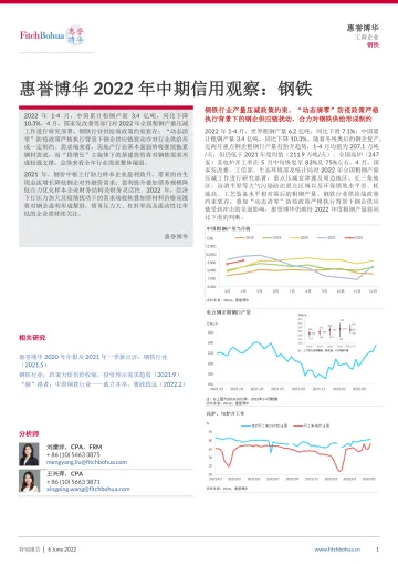 惠誉博华2022年中期信用观察:钢铁--发布稿-6页