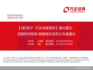 电子行业深度报告:激光雷达,深度研究框架_智能电车系列之车载雷达-20220627-方正证券-88页