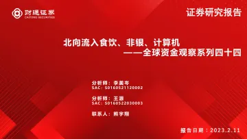 全球资金观察系列四十四:北向流入食饮、非银、计算机-20230211-财通证券-30页