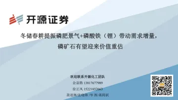 化工行业:冬储春耕提振磷肥景气+磷酸铁(锂)带动需求增量, 磷矿石有望迎来价值重估-20221224-开源证券-22页