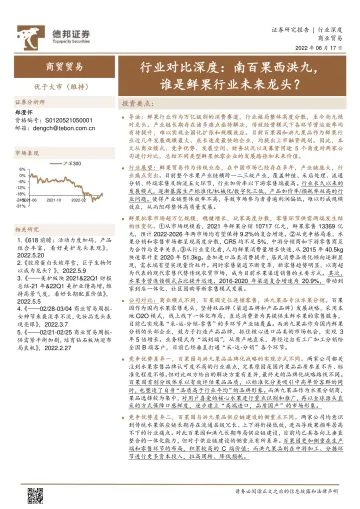 商业贸易行业对比深度:南百果西洪九,谁是鲜果行业未来龙头?-20220617-德邦证券-30页