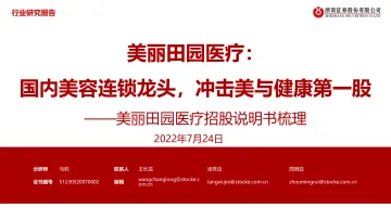 医疗行业美丽田园医疗招股说明书梳理:国内美容连锁龙头,冲击美与健康第一股-20220724-浙商证券-46页