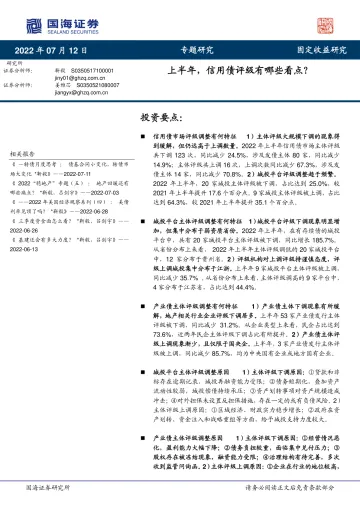 专题研究:上半年,信用债评级有哪些看点?-20220712-国海证券-24页