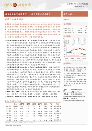 农药行业深度报告：粮食安全备受各国重视，全球农药需求有望提升-20220418-招商证券-28页