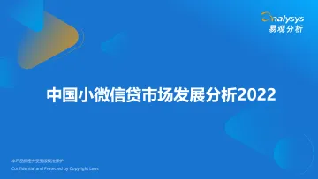 易观分析：中国小微信贷市场发展分析2022-26页