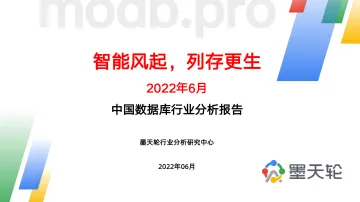 2022年6月中国数据库行业分析报告-智能风起,列存更生-43页