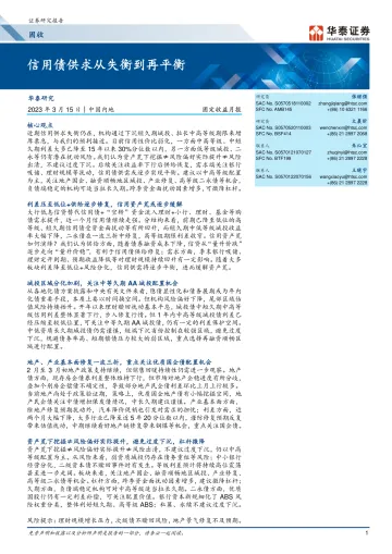 固定收益月报: 信用债供求从失衡到再平衡-230315-华泰证券-35页