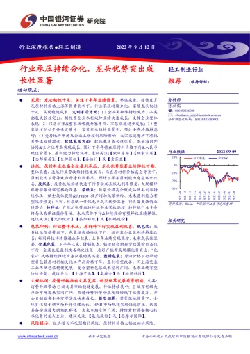 中国银河:轻工制造行业深度报告:行业承压持续分化,龙头优势突出成长性显著