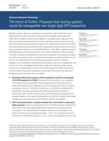 Americas Payment Technology_ The return of Durbin_ Proposed dual routing updates would be manageable low single-digit EPS hea...(1)