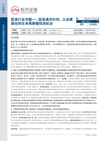 医美行业专题一:医美填充针剂,从发展路径和生命周期看投资机会-20220726-东兴证券-29页