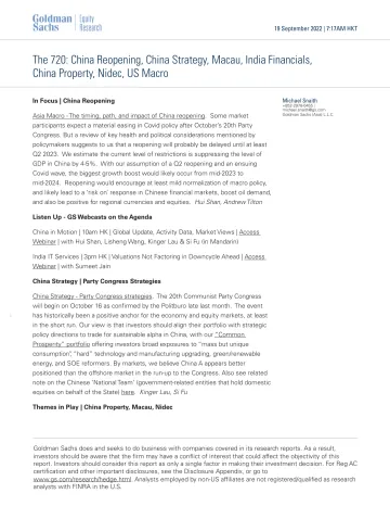 The 720_ China Reopening, China Strategy, Macau, India Financials, China Property, Nidec, US Macro(1)
