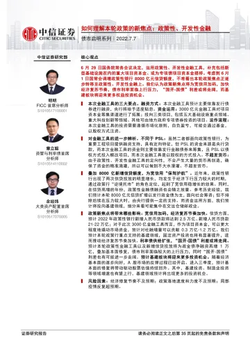 债市启明系列:如何理解本轮政策的新焦点,政策性、开发性金融-20220707-中信证券-36页