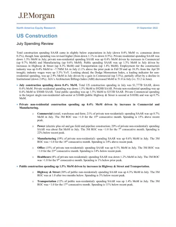 US Construction July Spending Review