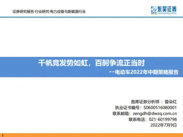 电力设备与新能源行业电动车2022年中期策略报告:千帆竞发势如虹,百舸争流正当时-20220709-东吴证券-150页
