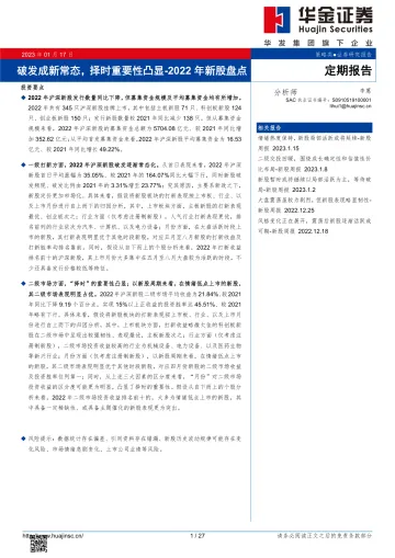 2022年新股盘点:破发成新常态,择时重要性凸显-20230117-华金证券-27页