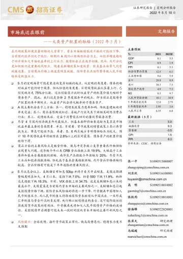 大类资产配置的脉络(2022年5月):市场底近在眼前-20220510-招商证券-20页