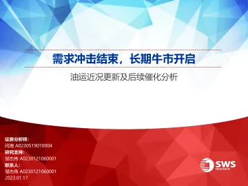 油运行业近况更新及后续催化分析:需求冲击结束,长期牛市开启-20230117-申万宏源-39页