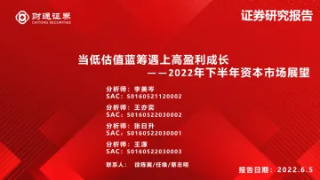 2022年下半年资本市场展望:当低估值蓝筹遇上高盈利成长-20220605-财通证券-111页