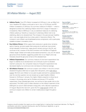 UK Inflation Monitor — August 2022(1)
