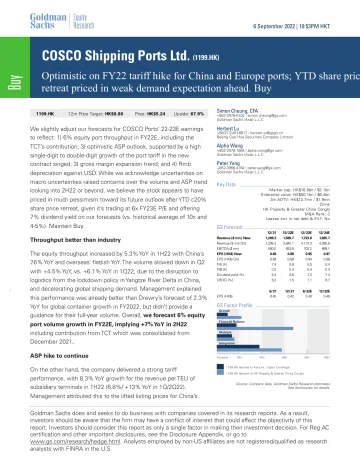 COSCO Shipping Ports Ltd. (1199.HK)_ Optimistic on FY22 tariff hike for China and Europe ports; YTD share price retreat price...(1)