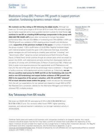 Blackstone Group (BX)_ Premium FRE growth to support premium valuation; fundraising dynamics remain robust(1)