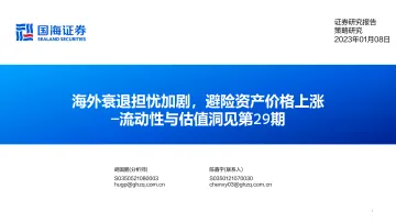 流动性与估值洞见第29期:海外衰退担忧加剧,避险资产价格上涨-20230108-国海证券-53页