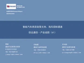 信达通信·产业追踪（61）：智能汽车再获政策支持、海风招标提速-20220626-信达证券-38页