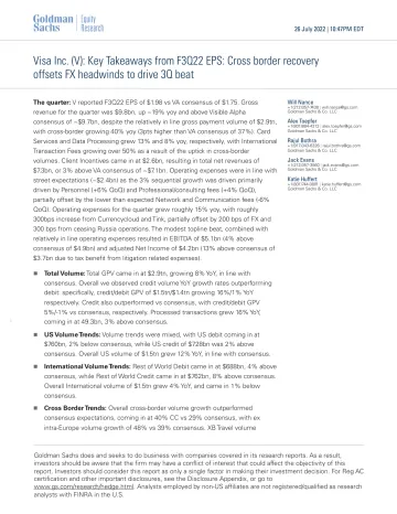 Visa Inc. (V)_ Key Takeaways from F3Q22 EPS_ Cross border recovery offsets FX headwinds to drive 3Q beat(1)