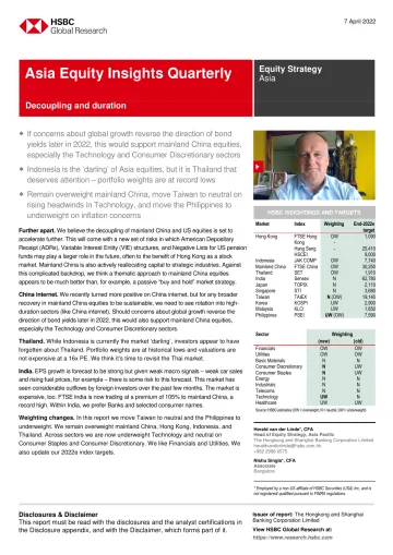 HSBC-亚太地区投资策略-亚洲股票洞察季刊:解耦和持续时间-2022.4.7-53页