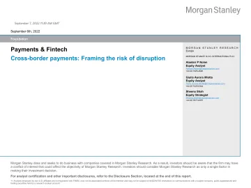Morgan Stanley-Fintech Cross-border payments Framing the risk of disrupti.