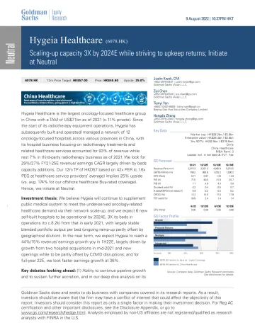 Hygeia Healthcare (6078.HK)_ Scaling-up capacity 3X by 2024E while striving to upkeep returns; Initiate at Neutral(1)