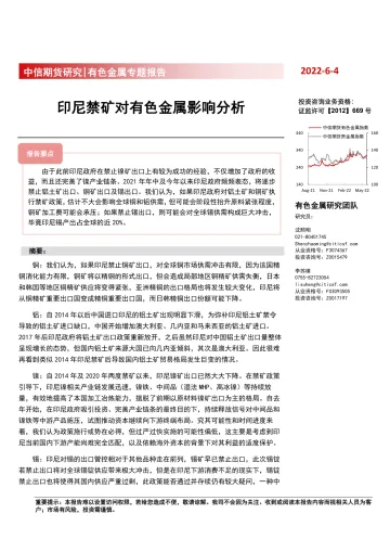 有色金属专题报告:印尼禁矿对有色金属影响分析-20220604-中信期货-22页