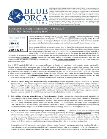 Blue Orca 做空 Li-Cycle 控股公司报告(英)-2022.3-27页