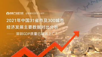 2021年中国31省市及300城市经济发展主要数据对比分析-82页