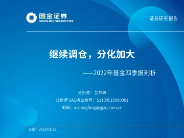 2022年基金四季报剖析：继续调仓，分化加大-20230129-国金证券-36页