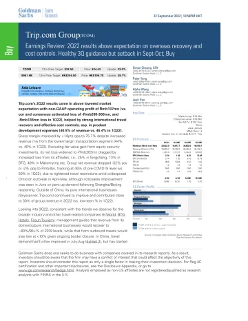 Trip.com Group (TCOM)_ Earnings Review_ 2Q22 results above expectation on overseas recovery and cost controls. Healthy 3Q gui...(1)