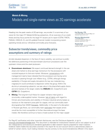 Metals & Mining_ Models and single-name views as 2Q earnings accelerate(1)