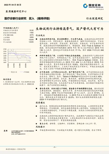 医疗诊断行业深度研究:生物试剂行业持续高景气,国产替代大有可为-20220405-国金证券-20页