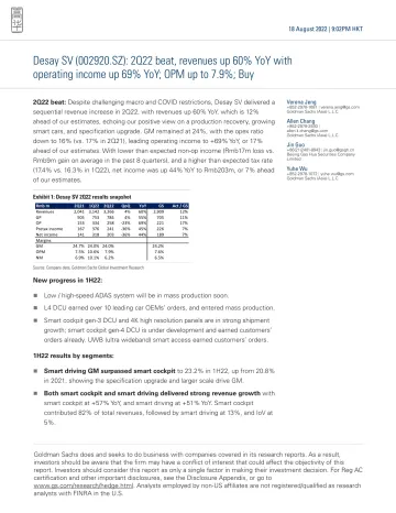 Desay SV (002920.SZ)_ 2Q22 beat, revenues up 60 YoY; OPM up to 7.9%; Buy_1
