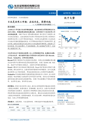 人力资源行业系列深度(一):日本灵活用工市场,应运而生,因势而起-20221227-东北证券-40页