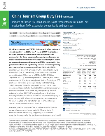 China Tourism Group Duty Free (601888.SS)_ Initiate at Buy on HK listed shares. Near-term setback in Hainan, but upside from ..._1