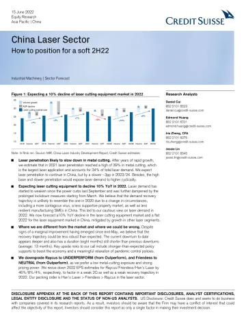 瑞信-中国激光行业-如何定位22年下半年的疲软期-2022.6.15-28页