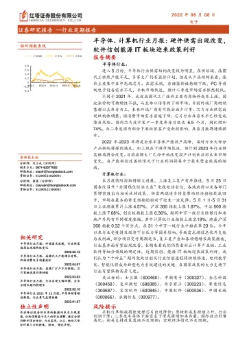 半导体、计算机行业月报:硬件供需出现改变,软件信创能源IT板块迎来政策利好-20220608-红塔证券-17页