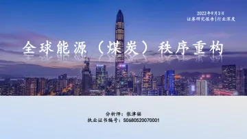-能源行业:全球能源(煤炭)秩序重构-20220903-国盛证券109页