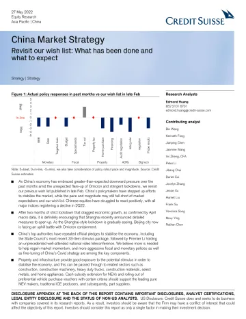瑞信-中国投资策略-重新审视我们的愿望清单:已经做了什么和期待什么-2022.5.27-22页