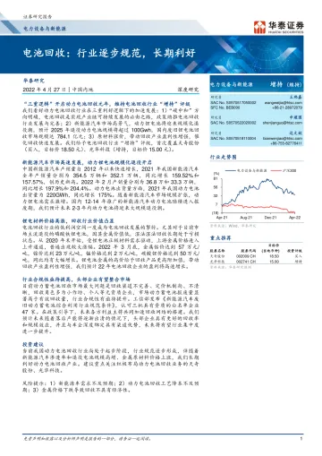 电力设备与新能源行业: 电池回收,行业逐步规范,长期利好-20220427-华泰证券-48页