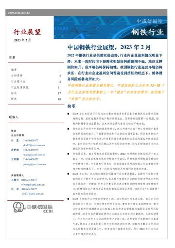 中诚信-中国钢铁行业展望(2023年)-21页