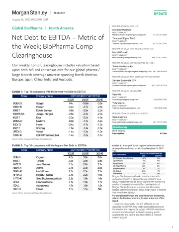 Morgan Stanley-Global BioPharma Net Debt to EBITDA – Metric of the Week; B...-97963757