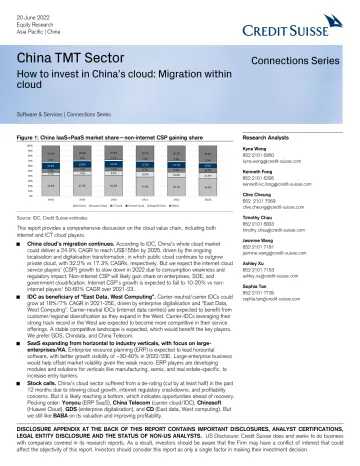 瑞信-中国电信、媒体和科技行业-如何投资中国的云计算:云内迁移-2022.6.20-76页