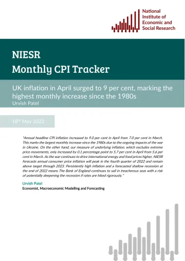 NIESR-月度cpi追踪-英国4月份通胀率飙升至9%,创下20世纪80年代以来的最高月度增幅(英)-2022.5-6页